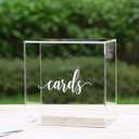 UNIQOOO Clear Acrylic Card Box w/Slot, Thick DIY Wedding Box Blank White Print, Large 10x10x5.5 in, for Reception Decoration Fundraiser Money Box Election Ballot Graduation Keepsake Party Favor