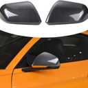 RT-TCZ Rearview Mirror Cover Trim Kit Decoration Compatible with Ford Mustang 2015 2016 2017 2018 2019 2020 2021 2022 2023 2024(Carbon Fiber Grain)