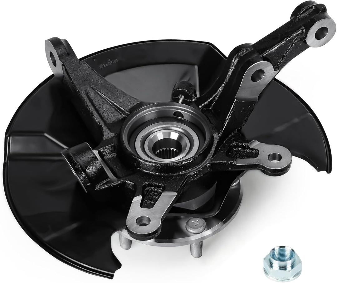 Front Left Steering Knuckle & Wheel Bearing Hub Assembly for Honda Civic 2006 2007 2008 2009 2010 2011, without Si MUGEN Si Model, 698-451 698451 44300SNA952 44300TR0951, Driver Side