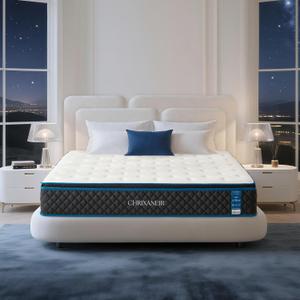 Queen Mattress 12 Inch, Pillow Top Gel Memory Foam Hybrid Mattress with 7 Luxury Layers, Pressure Relief and Coils System for Back Pain & Proper Spinal Support, Medium Firm.