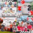 134 Two Fast Birthday Decorations Race Car Party Supplies for 2 Year Old Boy Racing Balloon Garland Arch Kit Backdrop Tablecloth Box Crown Wheel Checkered Balloon 2nd Two Fast Birthday Decor