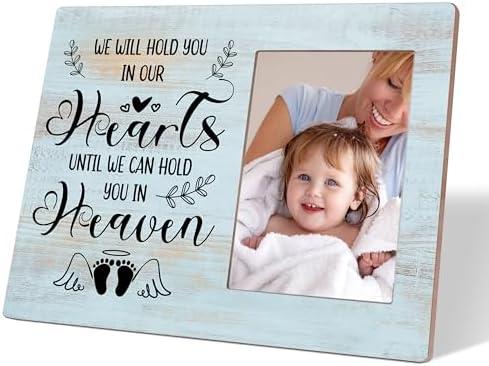 rorusio Baby Picture Frame, 8x10 Wood Picture Frame Fits a 4 x 6 Inch Photo, Funeral Decorations, Miscarriage Gifts for Dad Mothers, In Memory of Loved One Gifts, Angel Baby Memorial Gift,10,4 Pack