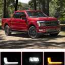 LED Fog Light with DRL for 2024 2025 Ford F150, OEM Style Amber Turn Signal White Daytime Running Light Fog Lamp for Ford F-150 Lariat/King Ranch/Platinum 2024-2025 Accessories, 2PCS