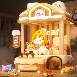 Skirfy Toys Bear Claw Machines for Kids Adults with Sound LED Light, Vending Machine Grabber Prize Dispenser Toys, Claw Machines Toy Electric Arcade Claw Game, Birthday Girls Gift