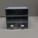 Desk Organizer with Drawer, Office Organizer with 4 Drawers, Desk Storage Box for, Desktop, Dressing table, Office, School, Home, Plastic Box and 4 Acrylic Drawers(Blue)