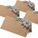 48 Spring/Summer Rustic Floral Theme Wedding Place Cards in Kraft Cards (Kraft Brown without Border)