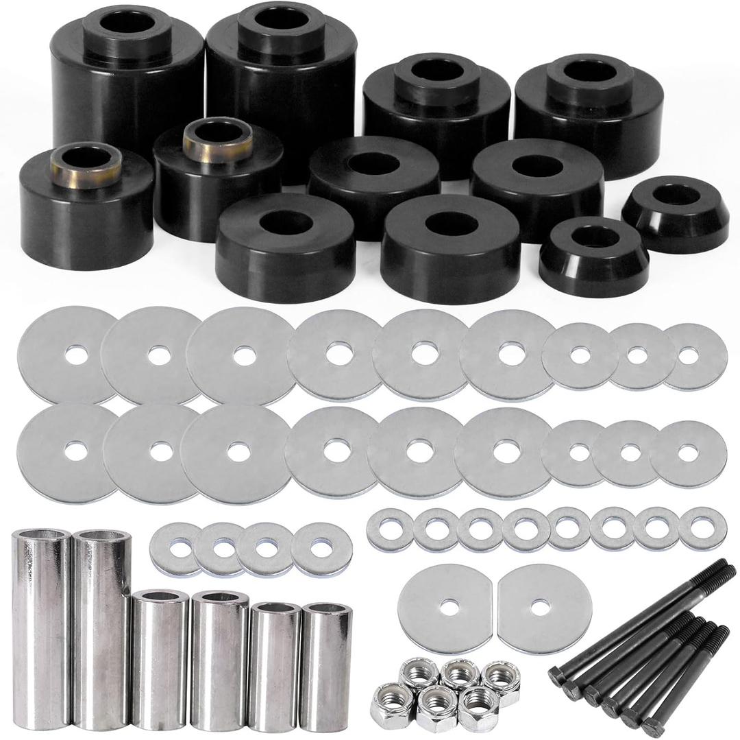 Body Cab Mount Bushings Kit Compatible With 1980-1998 Ford F150 F250 F350 2WD 4WD,Silicone Cab Mounts Bushing Better Passability Bumpy Ride,Durable Components Improve Truck(BLACK)