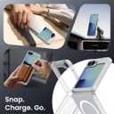 Magnetic Case for Galaxy Z Flip 7 FE/Galaxy Z Flip 6, Compatible with MagSafe [No Screen Protector] Slim Translucent Matte Shockproof Phone Case for Samsung Flip7 FE/ Flip6 (Clear)
