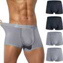 Arjen Kroos Mens Underwear Modal Boxer Briefs Moisture Wicking Breathable Trunks Underwear for Multipack (Grey/Dark Gray4 Pack)