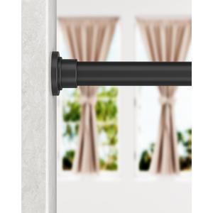 ALLZONE Shower Curtain Rod Spring, 28-42 Inch Heavy Duty Tension Rods No Drilling, Anti-Slip Shower Rods, Adjustable Tension Curtain Rod for Window/Bathroom/Closet, Black
