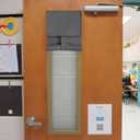 NICETOWN Blackout French Door Curtains, Room Darkening Lockdown Classroom Window Covering Shade for Privacy, Front Back Thermal Insulated Curtain for Living Room Bedroom, 1 Panel, Grey, 8" W x 36" L