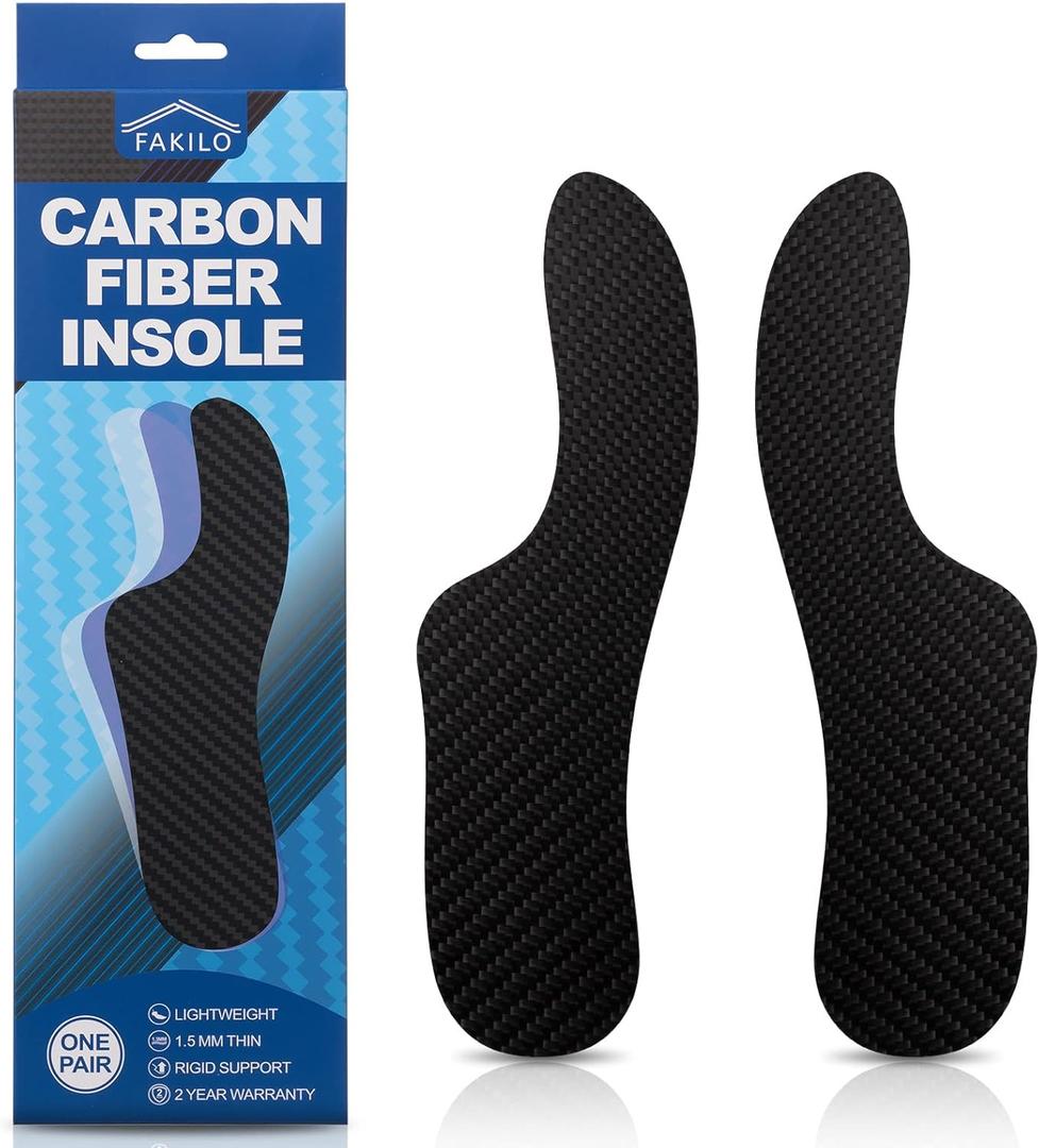 Carbon Fiber Insole Morton's Extension Orthotic, FAKILO 1 Pair Rigid Foot Support Insole Insert for Hallux Rigidus, Turf Toe, Hallux Limitus - 215 mm - Women's Size 6-6.5, Men's 5-5.5