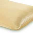 Nature Silk Pillowcase 14x20 Inches Champagne Double Side 19 Momme Thick Silk Pillowcase for Hair and Skin 36x51CM 100% Mulberry Silk Bed Pillow Cover Toddler Size, Golden, 1 Piece