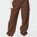 LOMON Sweatpants Women Fleece Joggers Wide Leg Sweat Pants Baggy Gym Sweatpant Winter Spring Drawstring Clothes with Pockets (Brown, S)