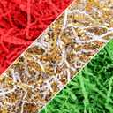 FUSHENMU 300g/10.6oz Christmas Raffia Paper Confetti Shred,Red Green Gold Cut Paper Grass Filler Paper for Gift Wrapping Craft DIY Gift Bag Box Filling Party Home Decoration