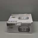 Portable CD Player Boombox with Bluetooth, FM Radio, Remote Control, USB Port and 3.5mm AUX Headphone Jack, Clear Stereo Sound, 4 Watts of Audio, AC/Battery Powered (White)