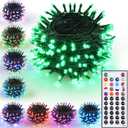 Joomer St. Patrick's Day Green String Lights - 66FT 200LED RGB String Lights with Remote, Waterproof Outdoor Indoor with Timer Memory Function for Tree, Yard, Christmas Decor (Non-Connectable)
