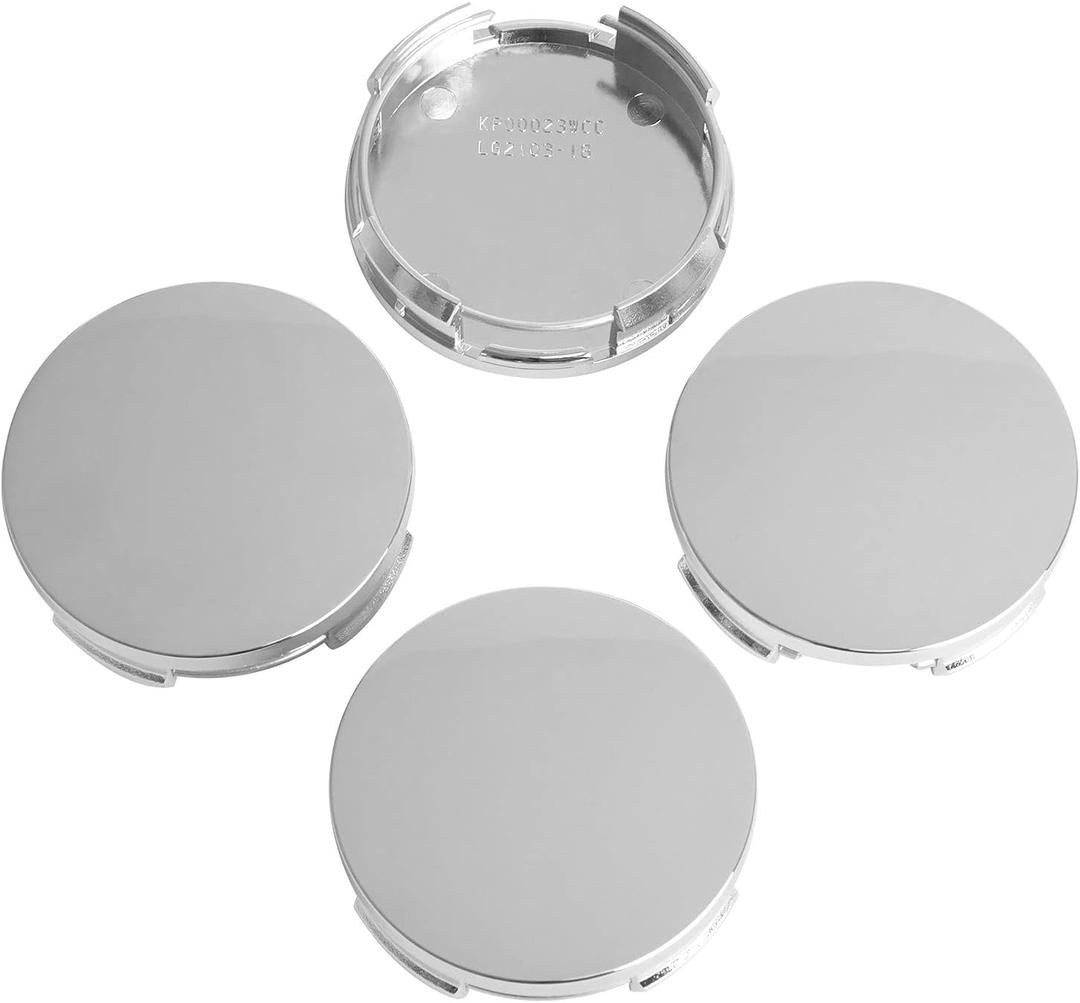 KitsPro 2.5Inch 63MM Wheel Center Caps, Pack of 4 (Chrome, Outer 63MM, Inner 61MM)