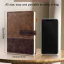 Leather Notebook Journal with Pen, A5 Lined Hardcover Notebook with Magnetic Closure, 240 Pages Daily Journal for Men Women, Ruled Journal Notebooks for Work, Writing, Note Taking - Brown