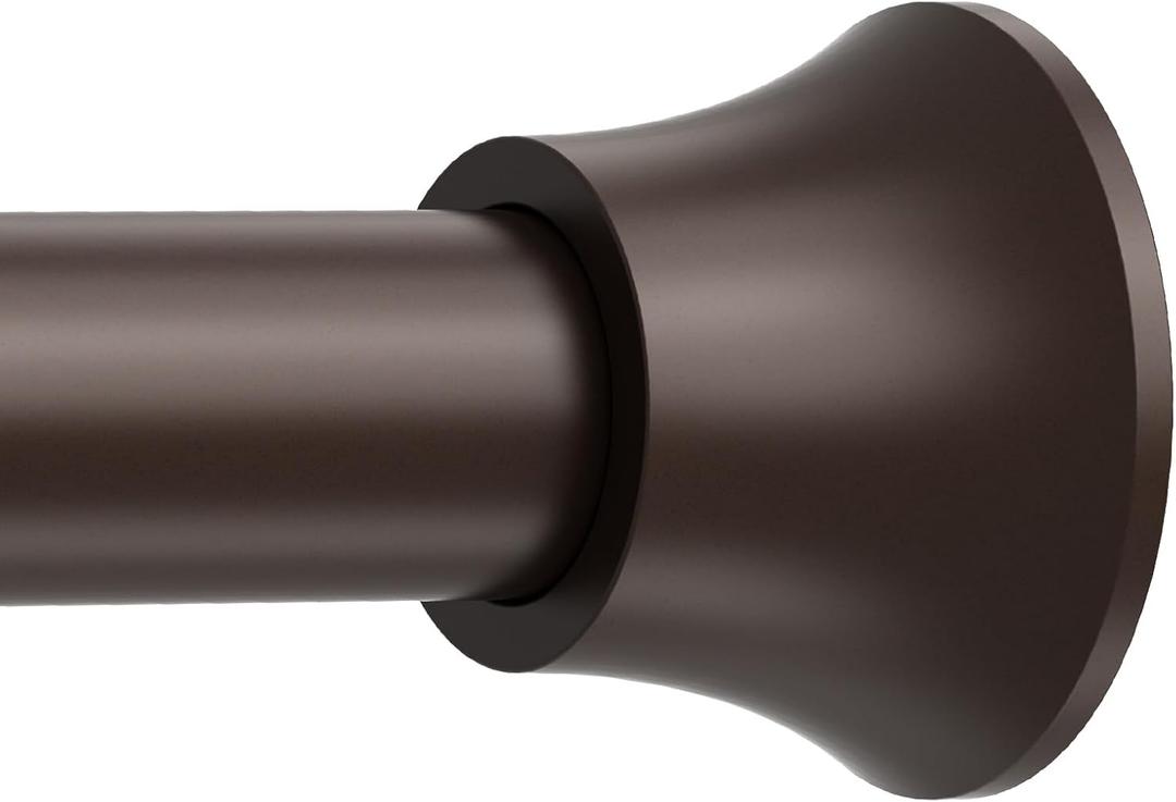 Bronze Shower Curtain Rod, Shower Tension Rod Adjustable 30 To 64 Inch, Shower Curtain Rods Spring Tension For Bathroom No Drilling No Rust (Brown)