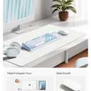 YSAGi Leather Desk Protector, Office Mat, Large Mouse Mat, Non-Slip PU Leather Blotter, Laptop Desk Mat, Waterproof Writing Pad for Office and Home(White, 63" x 24")