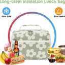 Bluboon Insulated Lunch Bag for Girls & Boys, Corduroy School Lunch Box with Cooler & Organizer Compartments, Leak-Proof Lunch Tote for School, Travel