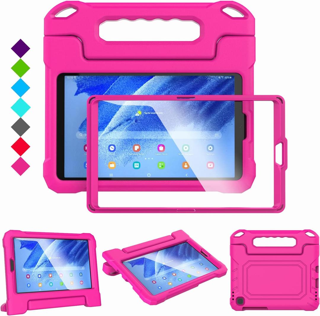 MAISON Kids Case for Samsung Galaxy Tab A9 8.7-inch 2023 SM-X110/X115/X117 & Galaxy Tab A7 Lite 8.7-inch 2021 T220/T225/T227 Shockproof, Built-in Screen Protector Stand Tablet Cover (HPink)
