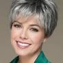 Short Grey Wigs for Women Gray White Pixie Cut Wigs with Dark Root Layered Synthetic Short Hair Wigs Natural Looking