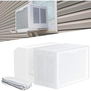 Air Conditioner Covers for Outside Window Units: Mesh Cover for Midea U Shaped AC 8000BTU, 10000BTU, 12000BTU, Waterproof, Breathable, PVC AC Cover, Anti-Leaf, Easy Air Flow, 20"x12.2"x13.4", White