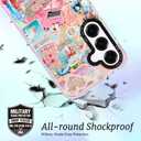 for Samsung Galaxy S23 Case, Coastal Life Pattern, Military-Grade Drop Protection, Pink Paradise Soft Slim TPU Protective Cover with Camera Protection for Girls