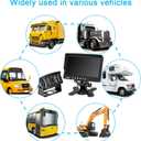 Truck Backup Camera Monitor kit,Heavyduty Vehicle Waterproof Night Vision Wide Angle Rearview Cab Cam+7 inch Screen+66ft Extension Cable for Bus/Van/Fifth Wheel/Trailer/RV/Camper/Pickup/(12V-24V) (DL001)