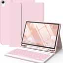 Keyboard Case for iPad Air 11-inch M3/M2/Air 5th/ 4th Generation- Detachable Bluetooth Keyboard Case with Pencil Holder - Flip Stand Cover for iPad Air 11"(2025&2024) /Air 5 2022/Air 4 2020/Pro 11 1st (Light Pink)