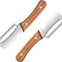 2PCS Multi-Functional Vegetable Peeler, Stainless Steel Ultra Sharp Blade with Wooden Handle, Fruit & Potato Peeler with Built-in Bottle Opener for Kitchen Use