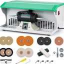 1500W Jewelry Polishing Machine with Display Screen, Bench Buffer Polisher 110V Variable Speed Jewelry Polisher Machine with Dust Collector, Exhaust Fan Blower, Work Light and Motor Housing