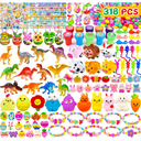 318 pcs Easter Eggs with Toys inside Bulk filled Easter Basket Stuffers Egg Hunt Easter Party Favors for Kids Toddlers Boys Girls 100 pack