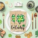 JarThenaAMCS 100Pcs St. Patrick's Day Guest Napkin Shamrock Clover Disposable Paper Napkins Rustic Burlap Print Dinner Hand Towels for Kitchen Bathroom Irish Party Supplies Table Decor