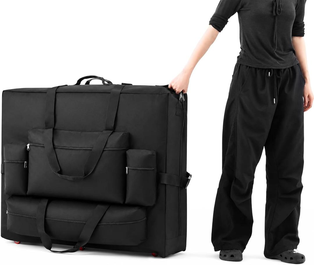 AceOrbit Wheeled Massage Table Carrying Case Heavy Duty Travel Carrier, 37 x 31.5 x 9 inch