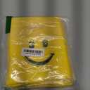 Geyee 300 Pieces Smile Face Gift Bags 6" x 8" Plastic Party Favors Goodie Treat Bags Bulk with Handle for Kids Birthday Party Classroom School Supplies(Yellow)
