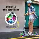 AERO MOBILITY Kick Scooter for Kids 6+, Teens & Adults | Light Up Wheels, Hand Brake, Rubber Deck Mat & Shock Absorption | Foldable & Height Adjustable