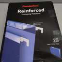 Pendaflex Reinforced Hanging File Folders, Letter Size, Navy, 1/5 Cut, 25/BX (4152 1/5 NAV)