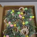 12 Pcs Easter Eggs Napkin Rings with Leaves Spring Napkin Ring Holders Farmhouse Buckle Ring Holder for Spring Easter Table Settings Kitchen Decor, Family Dinner Party