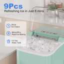 NEWBULIG Ice Makers Countertop with Handle, Portable Ice Machine, 9 Bullet Ice Cubes in 6 Mins, 26lbs in 24Hrs, Auto-Cleaning, with Basket and Scoop, for Home, Kitchen, RV, Camping, Green