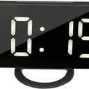 aqxreight LED Digital Alarm Clock 12/24 Hour Format USB Charging Port with Adjustable Brightness Digital Clock for Mobile Phones