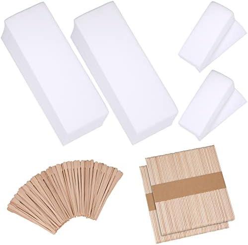 Wax Strips Kit - Non-Woven Strips with Applicator for Body and Facial Hair Removal
