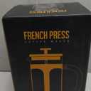 Veken French Press Coffee Maker 34oz (1 L), No Plastic Touching Cafe, Heat Resistant Thickened Borosilicate Glass, Stainless Steel Brewer, Cold Brew Cafetera Teapot for Kitchen Travel Camping, Copper