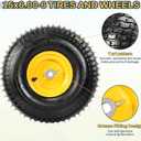 2PCS 15x6.00-6 Tire and Wheel Assembly, Replacement for Craftsman John Deere Cub Cadet Riding Mowers, 4 Ply Tubeless Lawn Mower Tires 15x6x6, 500lbs Capacity, 3" Centered Hub, 3/4" Bushing