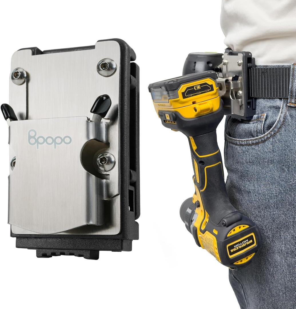 Drill Holder Belt Clip,Hook Holster for Cordless Drill Driver, Tape Measure,Quick Access Eletric Drill Clip on Belt,Fits Up to 2.1''