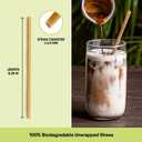 The Veggie Straws 100 PCS of 8.25 Inches Unwrapped Biodegradable Straws Made of Vegetable Fibers, Best Environment Friendly Drinking Straws for Hot and Cold Beverages