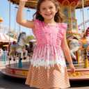 Goodstoworld Toddler Girl Dress for Kids Summer Beach Ruffle Tie Back Dresses for 2-8T (5-6 Years, A1-donut)