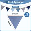 GCQQ Pennant Banner Flags 12Pcs Blue Nursery Triangle Bunting Garland 9Ft Fabric Light Blue Baby Shower Pennant Banner Garlands for Boy Kids Bed Toddler Play Room Nursery Wall Birthday Decor